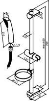 Noot: Doorstroom 9 liter per minuut 151,40 Rowan doucheset Chroom 76676.00 1 sproeistand.