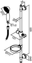 Noot: Doorstroom 9 liter per minuut 147,30 Tradition doucheset Chroom 76511.00 1 sproeistand.