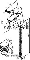 Wastafelmengkraan met X-Change TM Chroom/Zwart 60897.