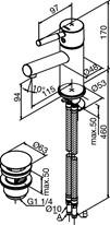 .............................................................. Merkur Piccolo wastafelmengkraan met X-Change TM Chroom 14747.