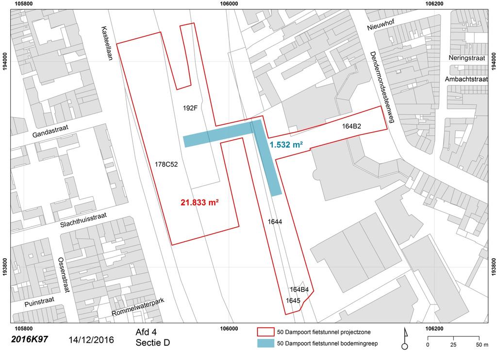 3.2 Synthese Het projectgebied ligt tussen de Kasteellaan en de Dendermondse steenweg. Het betreft de geplande voet- en fietserstunnel onder spoorlijn 58 aan de Dampoort.