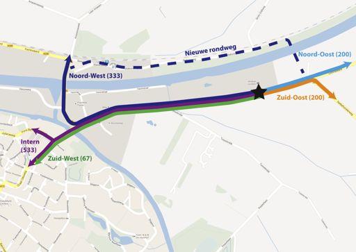 3; Verdeling verkeer uitbreiding Intratuin over onderliggend wegennet (relatief en absoluut) 2.