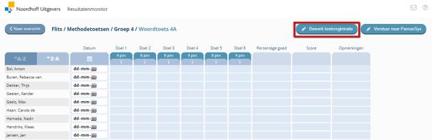 Stap 5 Klik op een leerling en voer het aantal behaalde punten per doel in.