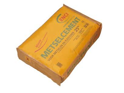 Materialen Cement Voor metselwerk wordt geadviseerd bij voorkeur ENCImetselcement (MC 12,5) te gebruiken.