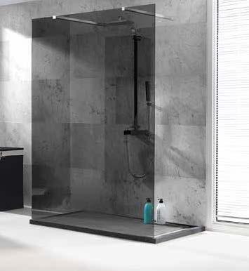 motif de verre stripe gris (B / L) 120 x (H) 200 cm + deur / porte (B / L) 90 x (H) 200 cm richtprijs doucheopstelling / prix indicatif composition de douche 1744,90 1221, 4* 0% Batibouwkorting*/