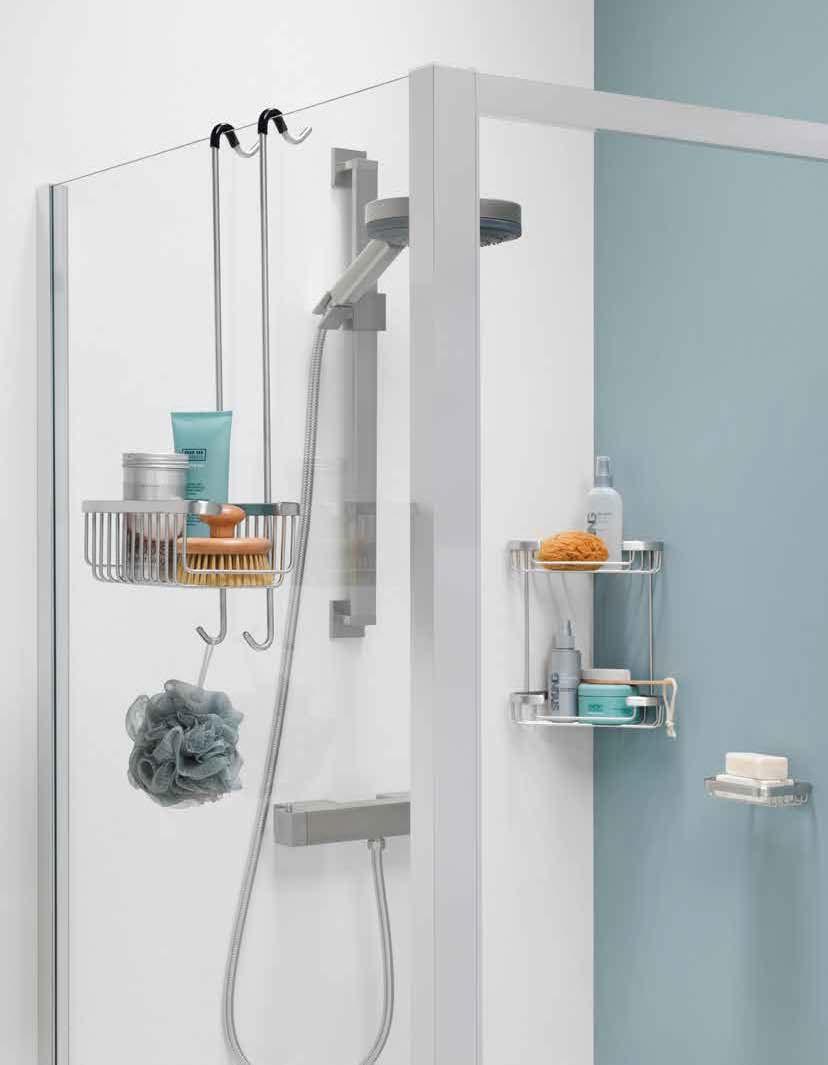La corbeille de douche est facile à suspendre aux parois de douche 5 45 x 4 x 12 cm 26,5 x 55,1 x 18,7 cm Badkorf universeel orbeille
