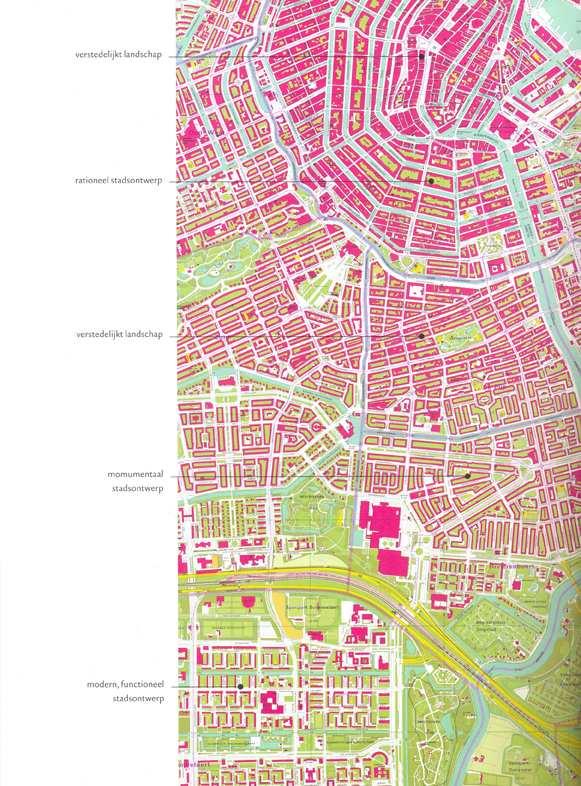 Verstedelijk landschap Rationeel stadsontwerp In de stadsplattegrond van Amsterdam zijn 4 typen