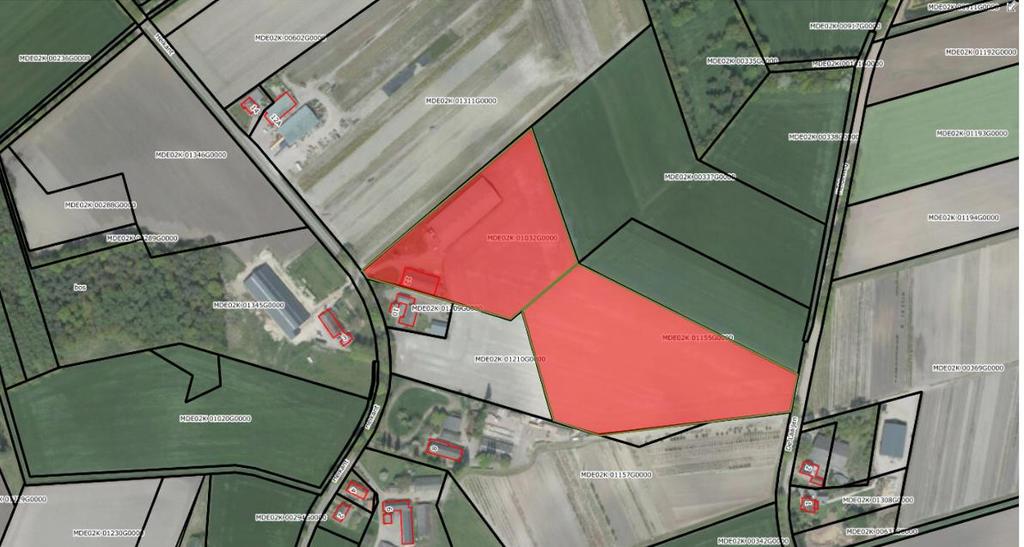 Kadastrale gegevens Gemeente Sectie Nummer Ter grootte van HOOGE- EN LAGE MIERDE K 1032 01.85.80 HA HOOGE- EN LAGE MIERDE K 1482 02.53.95 HA Totaal 04.39.