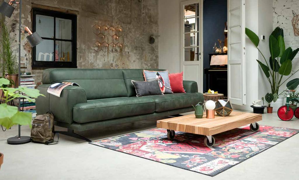 01 Sofa PHOENIX 3,5-Zits in leder Cuba (leergroep 30) Optioneel: designpoot 2099 introductie ACTIE