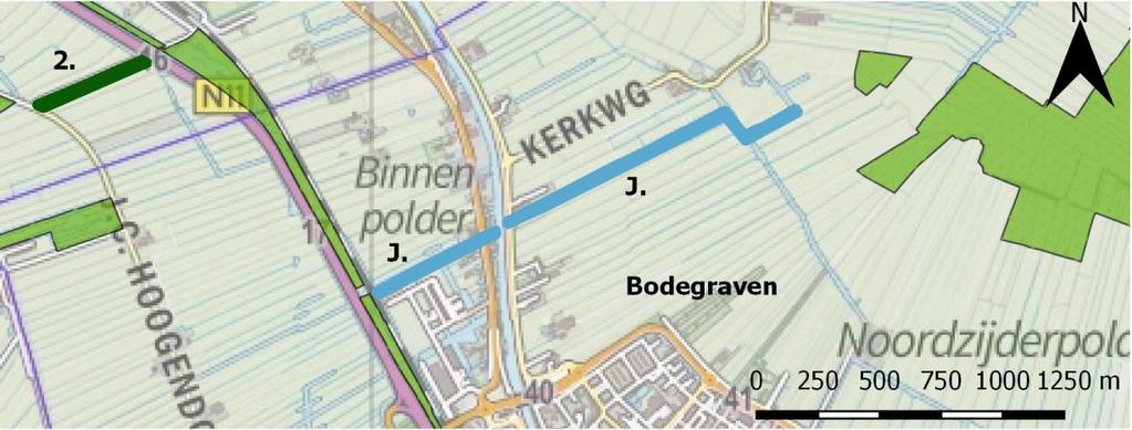 J. Elfenbaan Bodegraven-noord (20 ged.) Status: prioriteit 2 Type: moerasverbinding. Lengte: ca. 1,7 kilometer. Beoogde breedte: 25-50 meter.