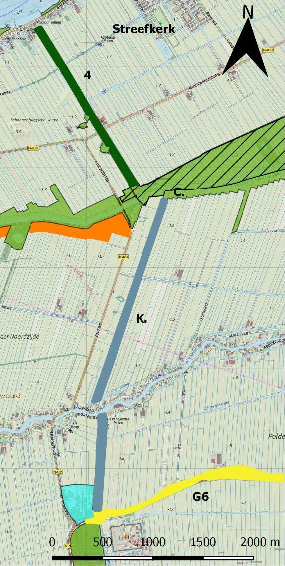 K. Alblasserbos - Achterwaterschap Status: prioriteit 2. Type: Moeras- en graslandverbinding. Lengte: ca. 3 kilometer. Beoogde breedte: 25 meter.