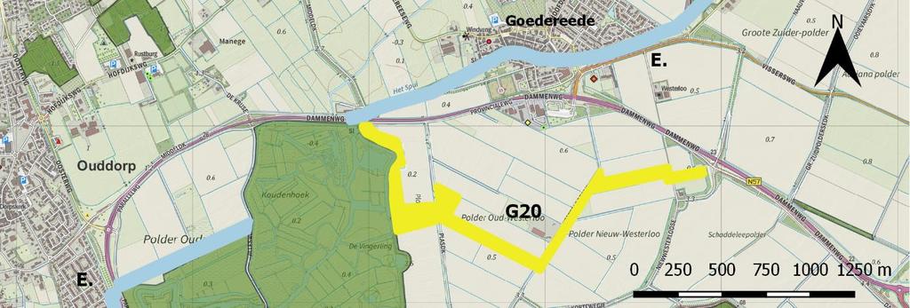 G20. Koudenhoek-Polder Oud Westerloo-Polder Nieuw Westerloo Status: gerealiseerd. Type: moerasverbinding Lengte: ca. 3 kilometer. Breedte: variërend van 15 tot 100 meter. Beheertypen N04.