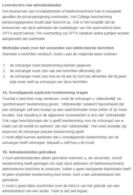 E-mail: toestemming Bron: Spamklacht.nl https://www.