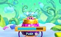 Bonusspel Druk op om de krachtmeter te stoppen. Hoe voller de krachtmeter is, hoe verder Kirby zweeft. De voorwerpen (p. 13) die je krijgt zijn afhankelijk van de afstand die Kirby aflegt.