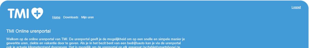 3 De urenportal 3.1 Home Op de home pagina vind je algemene informatie over de urenportal. 3.2 Downloads Op de downloadpagina vind je de handleiding van de urenportal. 3.3 Mijn uren Op deze pagina vind je het overzicht van al je urenstaten.