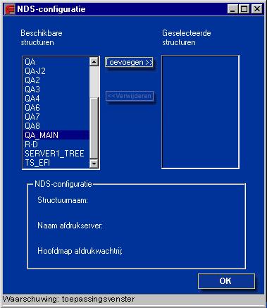 5-20 De Fiery instellen vanaf een Windows- computer INSTELLINGEN OPGEVEN VOOR DE NDS-STRUCTUUR VANUIT DE SETUP OP AFSTAND VAN FIERY 1.