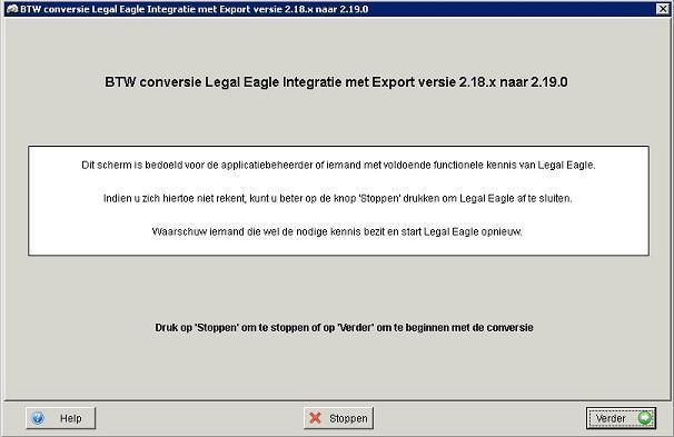 Gebruikershandleiding Legal BTW Code Conversie Legal Eagle Integratie Met Export versie 2.18.x naar 2.19.