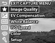 Geavanceerde opname-instellingen Met het menu Capture (Vastleggen) kunt u diverse camerainstellingen aanpassen die van invloed zijn op de kenmerken van de foto s en videoclips die u met de camera