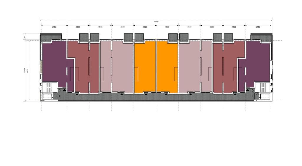 Plattegrond schema - verdieping 8 schaal 1:200 nr. 83 nr. 82 nr. 81 nr. 80 nr. 79 nr. 78 nr. 77 nr.