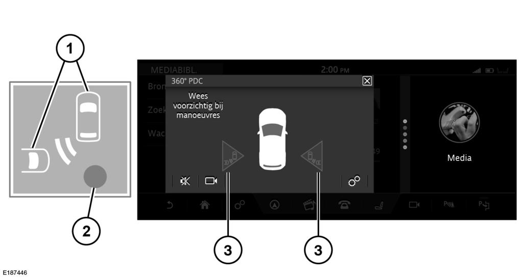 L Parkeerfuncties REVERSE TRAFFIC DETECTION (RTD) Reverse Traffic Detection (RTD) is een hulpmiddel bij en geen vervanging van een veilige rijstijl, goed opletten en gebruiken van de binnen- en