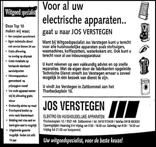 Advertenties Voor een perfect resultaat. G.