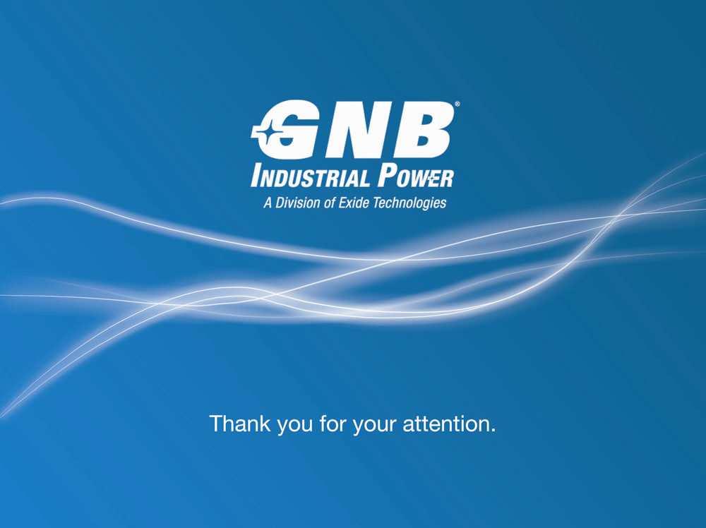 GNB Industrial Power Tel : 31 (0) 10 4455666 Fax : 31 (0) 10