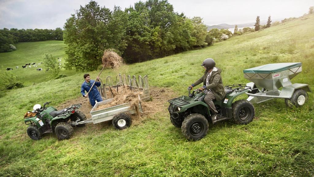 King of the grasslands Land- en tuinbouwers zijn dol op deze ATV. Met de Grizzly 350 4WD kunt u alle kanten op.