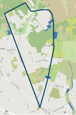 Figuur 18: Natuurnetwerk Brabant met globale begrenzing plangebied (blauwe lijn) In de Natuurtoets is beschreven welke effecten de ontwikkeling van Landgoed Rozephoeve heeft op de NNN-kenmerken en