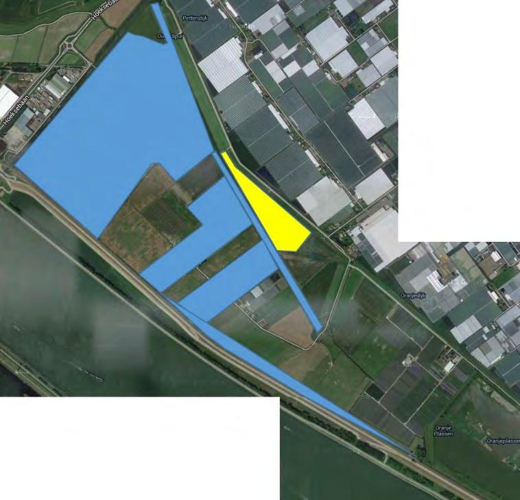 31 Figuur 3-2 geeft een indruk van de ligging van de gebieden die in de Oranjebuitenpolder eigendom zijn van de gemeente Rotterdam (blauw gemarkeerd).