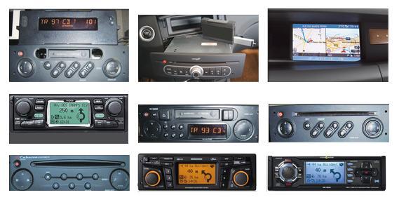 Afbeelding van enkele geschikte radio- navigatiesystemen: Niet geschikt voor de volgende modellen/systemen: Renault