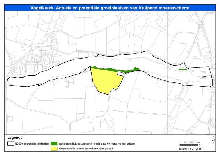 noordkant achter een rietkraag ligt en een wat zoetere variant betreft (Arcadis 2011). Evenals in Canisvliet zijn de (a)biotische randvoorwaarden voor kruipend moerasscherm niet goed bekend (zie 0).