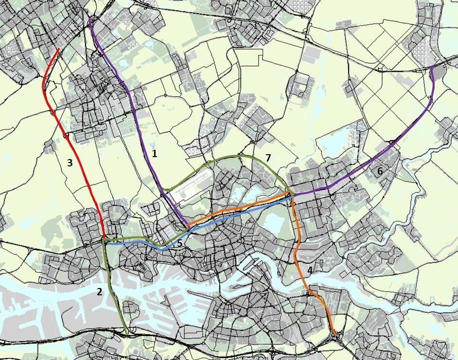 Afbeelding 2.6. NoMo-trajecten 2.6.4 Rijsnelheid In de toedelingsresultaten van het NRM zijn de gecongesteerde reistijden en afstanden beschikbaar.