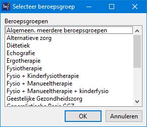 Na het inloggen krijg je de vraag om je beroepsgroep te selecteren.