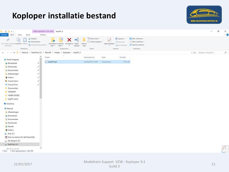 In deze map staat het installatie bestand van Koploper.