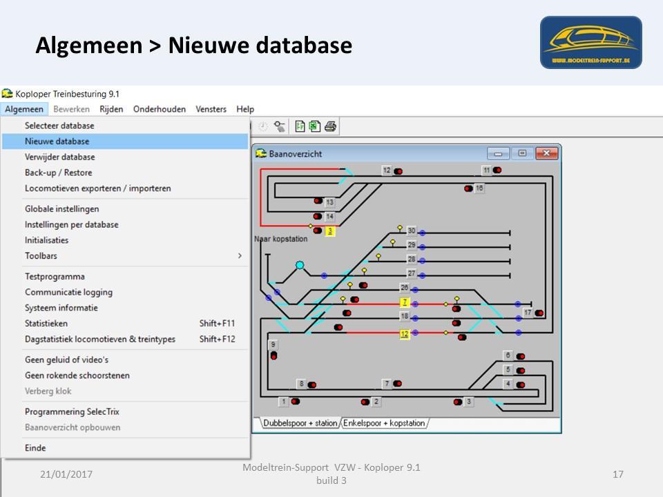 We starten dan ook met een nieuwe database aan te maken.