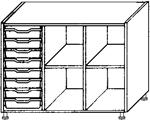 Eigendomskast met rolluik, 3 rijen, met 8 x InBox M boven elkaar Maten, B/H/D: 111 x 95,4 (100,4F)
