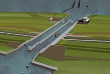 Mobiliteit f) Door de aanleg van naviducten kan het scheepvaartverkeer ongehinderd over een tunnel voor het wegverkeer varen.