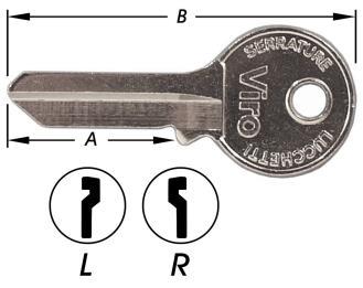 artikelnuer 2 46 Ls-Ge 03-603-L 50 2 46 Rs-Dr 03-603-R 50 605 Cilindersleutel, niet ingesneden, enkele freesrib, voor cilinder 6727(62-66-74) 7727 672 6772 0950 0952 09 0927, slot 820 7927, voor