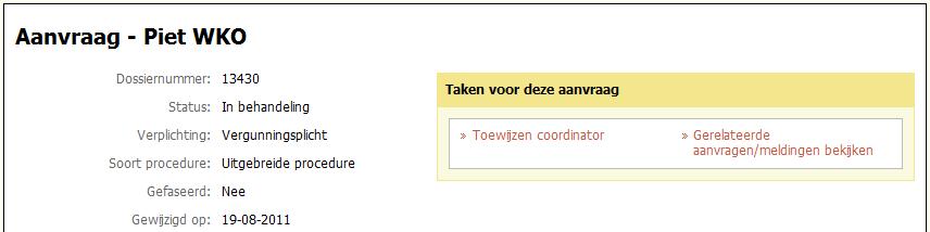 Dit doet hij door op de link Bekijk de aanvraag in de email te klikken en vervolgens in te loggen in het Omgevingsloket, of door rechtstreeks in te loggen in de behandelomgeving van het loket.