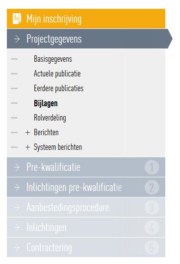 2.2 De projectschermen doorlopen Na selectie van een project worden de pagina s en opties getoond die betrekking hebben op het geselecteerde project.