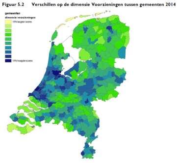 2.4 Voorzieningen Op de dimensie voorzieningen wordt laag gescoord in Noordoost Fryslân op de leefbarometer van het Rijk.