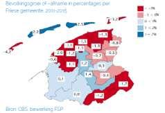 2.2 Demografische kenmerken en trends In Noordoost Fryslân is de bevolking de afgelopen jaren (2011-2015) afgenomen met percentages die boven het landelijke en provinciale gemiddelde liggen (Fries