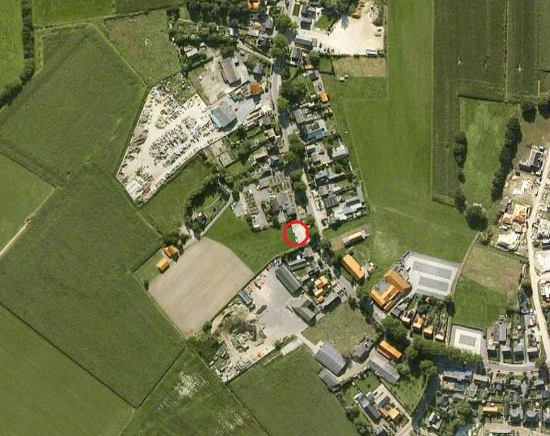 Luchtfoto/plattegrond omgeving Vinkel, Brugstraat