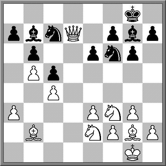 Op bord 6 speelde Nico ( ELO 1901 ) met wit tegen hun teamleider, Arend-Jan Meerwijk ( ELO 1727 ) Uiteraard begon Nico met 1. b4 maar na de 19 e zet van wit was dit de eindstelling.