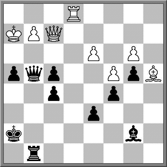Wilbert heeft optimaal gebruik gemaakt van het zwakke spel van zijn tegenstander en heeft een gewonnen stelling bereikt. Als wit hier dan ook nog eens voortzet met 37. Te6?
