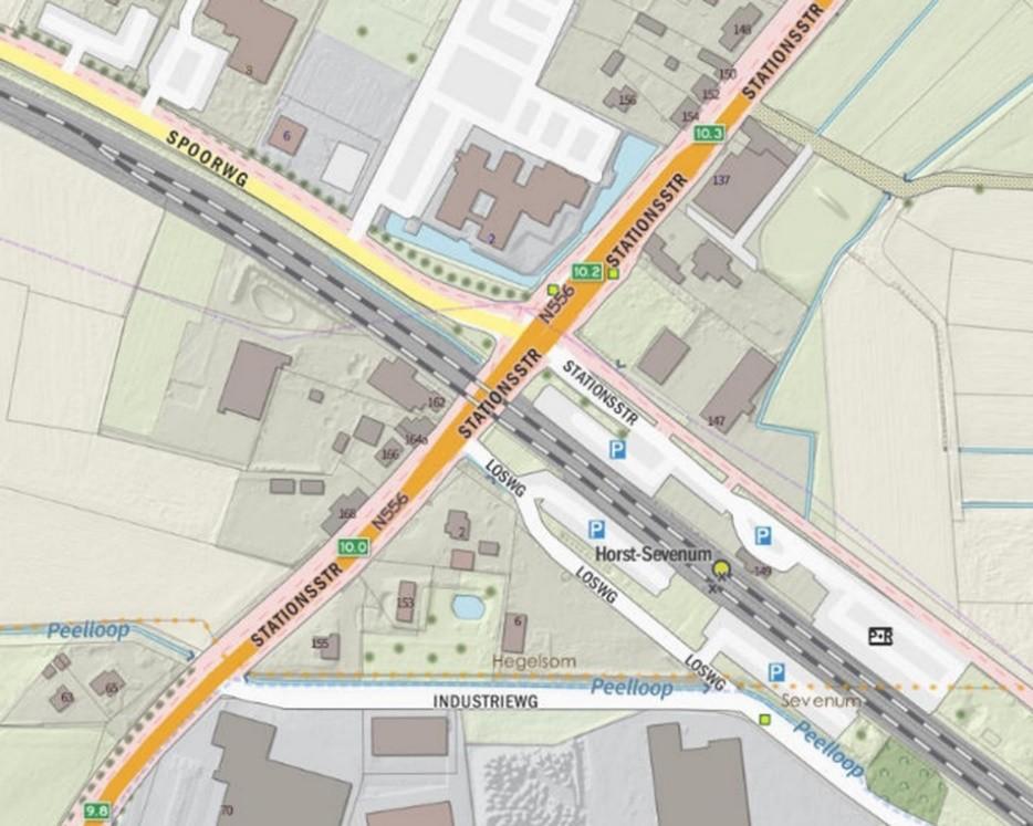 5. Omgeving station Horst-Sevenum Toepassen van geluidschermen is mogelijk, maar bij