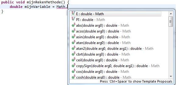 MATH: INGEBOUWDE DOCUMENTATIE Nadat je de