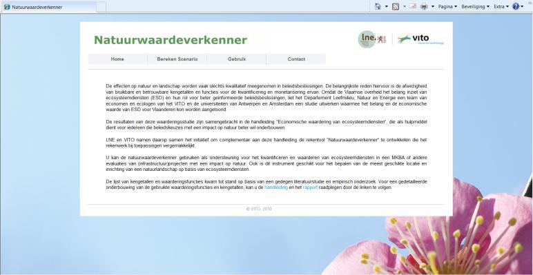 3.2.1 Output deel 2: Online rekentool Ondersteunende online rekentool Natuurwaardeverkenner * Ontwikkeld door LNE