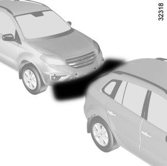 PARKEERHULP (1/3) De werking van het systeem Voor auto s met ultrasoondetectors in de schildbumper aan de achter- en/of voorzijde van de auto, meten deze de afstand tussen de auto en een obstakel