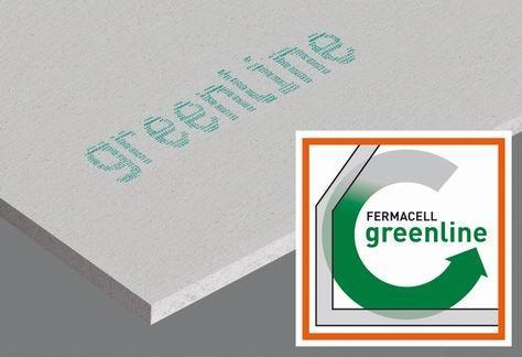 FERMACELL greenline De FERMACELL Gipsvezelplaten greenline zijn langs beide zijden met een werkzame stof op basis van keratine bekleed.
